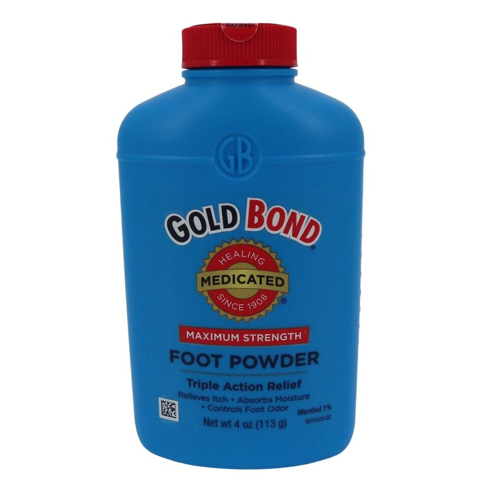 Gold Bond 4oz Maximum Strength Medicated Foot Powder Talc Menthol NEW Sealed
